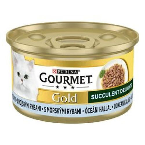 GOURMET GOLD Succulent Delights Óceáni hallal nedves macskaeledel 12x85g