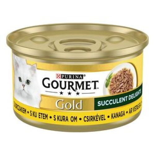 GOURMET GOLD Succulent Delights Csirkével nedves macskaeledel 12x85g