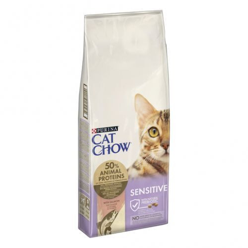 Purina CAT CHOW Sensitive Lazacban gazdag száraz macskaeledel 15kg