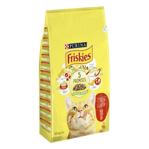 FRISKIES Marhával, csirkével és zöldségekkel száraz macskaeledel 10kg