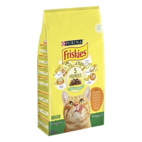 FRISKIES Indoor Csirkével és hozzáadott kerti zöldségekkel száraz macskaeledel 10kg