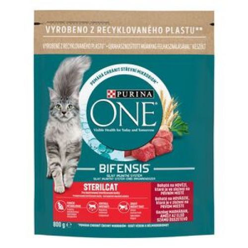 PURINA ONE STERILCAT Marhában és búzában gazdag száraz macskaeledel 800g