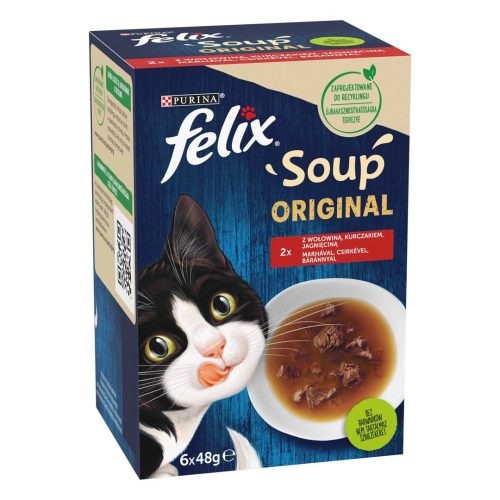 FELIX Soup Original Házias válogatás szószban nedves macskaeledel 6x48g