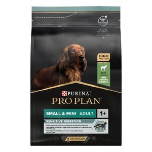 PRO PLAN Small & Mini Adult SENSITIVE DIGESTION bárányban gazdag száraz kutyaeledel 3kg