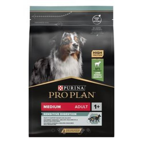 PRO PLAN Medium Adult SENSITIVE DIGESTION bárányban gazdag száraz kutyaeledel 3kg