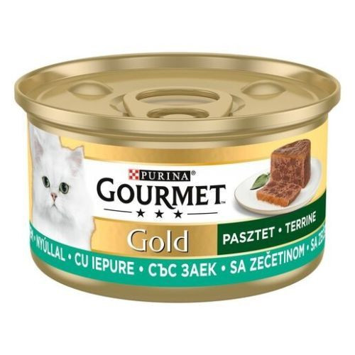 GOURMET GOLD Terrine Nyúllal nedves macskaeledel 85g