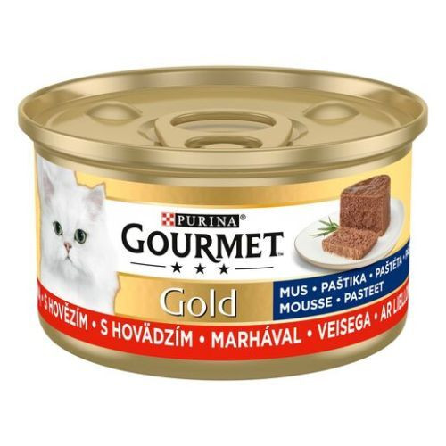 GOURMET GOLD Pástétom Marhával nedves macskaeledel 85g