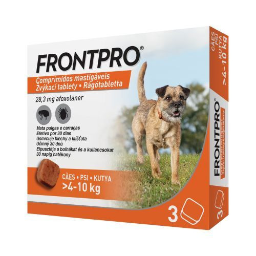 Frontpro® Rágótabletta Kutyáknak Bolhák és Kullancsok Ellen (>4–10 kg)