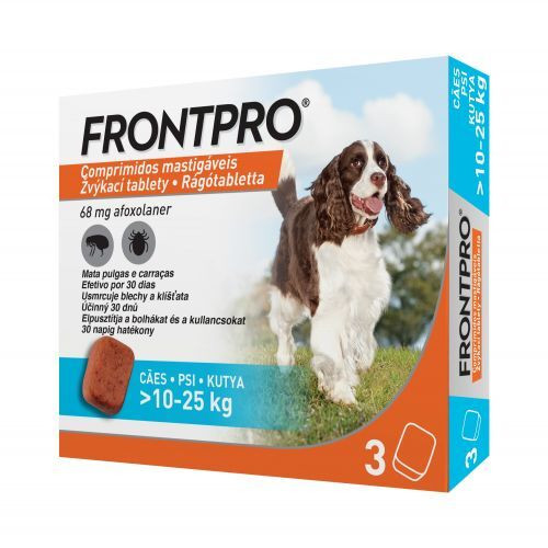 Frontpro® Rágótabletta Kutyáknak Bolhák és Kullancsok Ellen (10–25 kg)