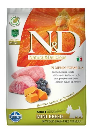 N&D Dog Grain Free vaddisznó & alma sütőtökkel adult mini 7kg